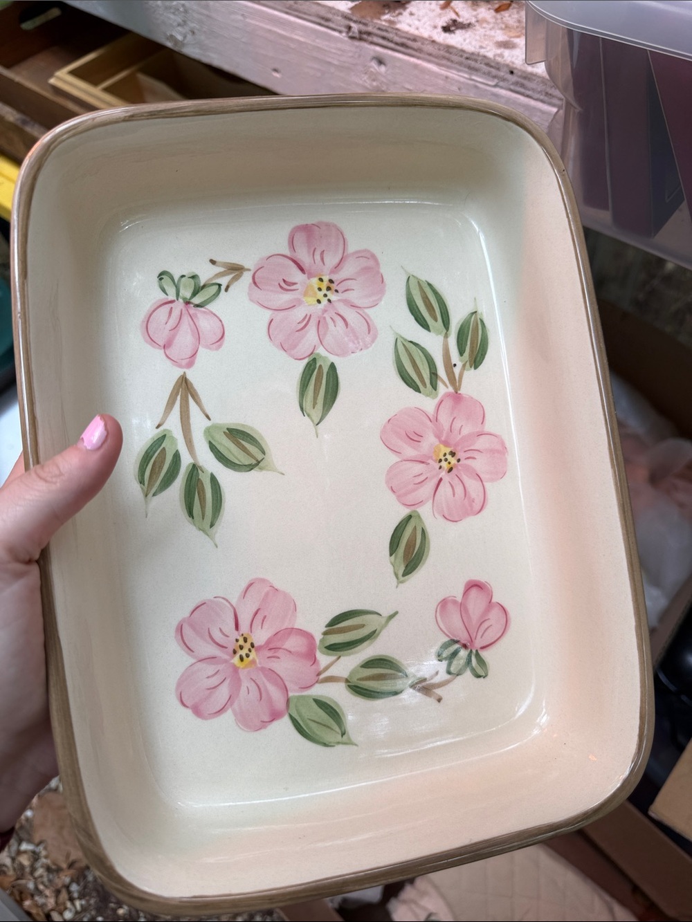 Desert Rose by Franciscan Pink Floral Ceramic Serving Baker